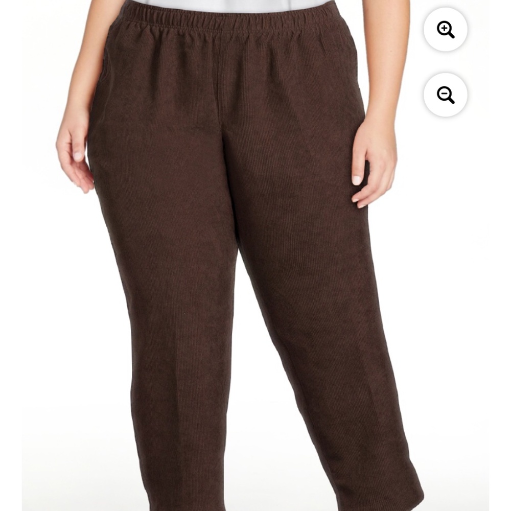 Just My Size Dark Brown Corduroy Pull On 2 Pocket Pants 2X (18W-20W) NEW